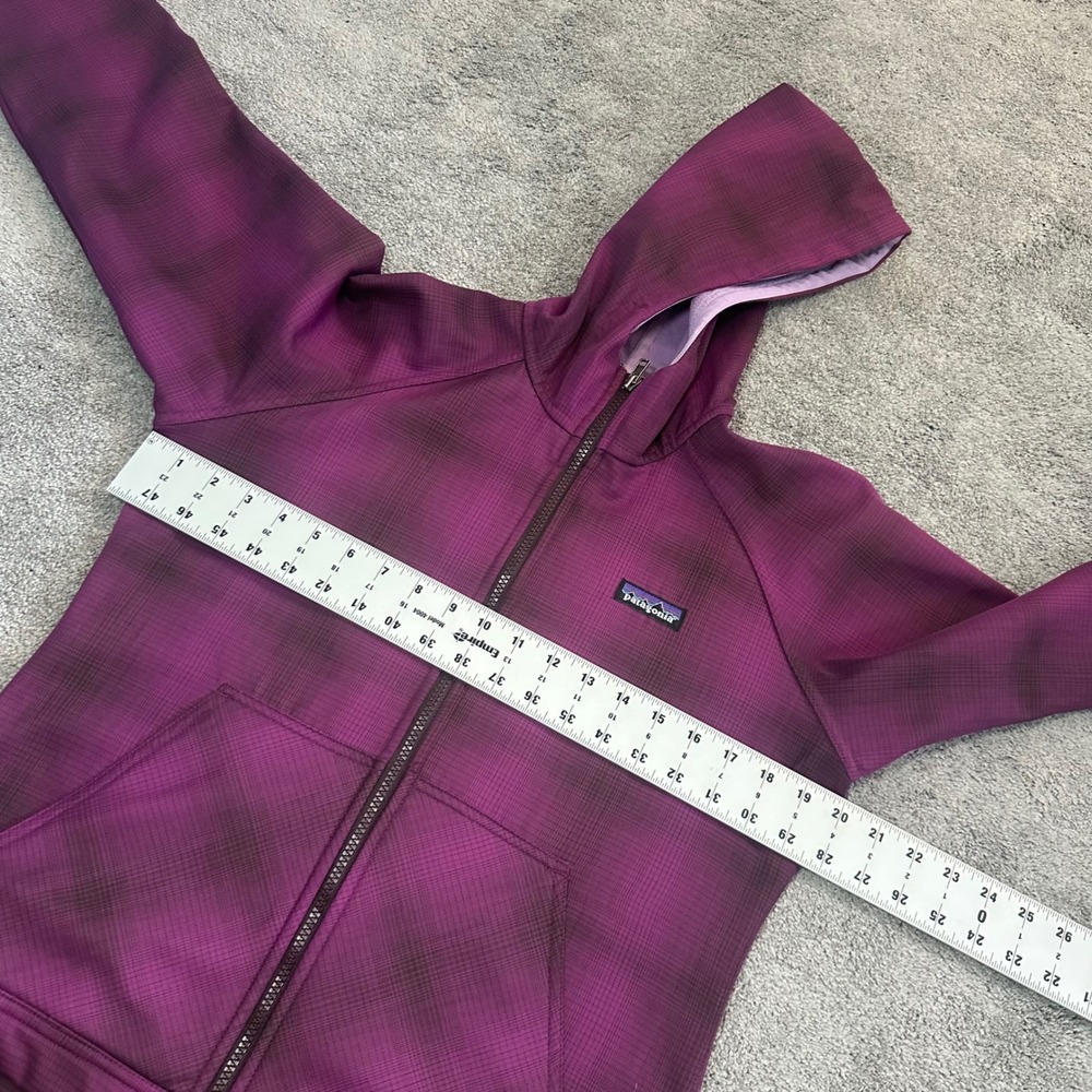 Patagonia Slopestyle Hoodie Womens Small Purple Plaid Jacket SoftShell 29861F9 - Picture 8 of 10
